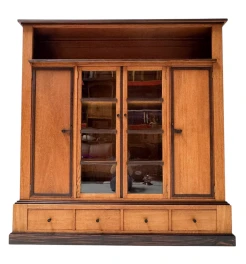 Art Deco Modernist Four-Door Bookcase, 1920s